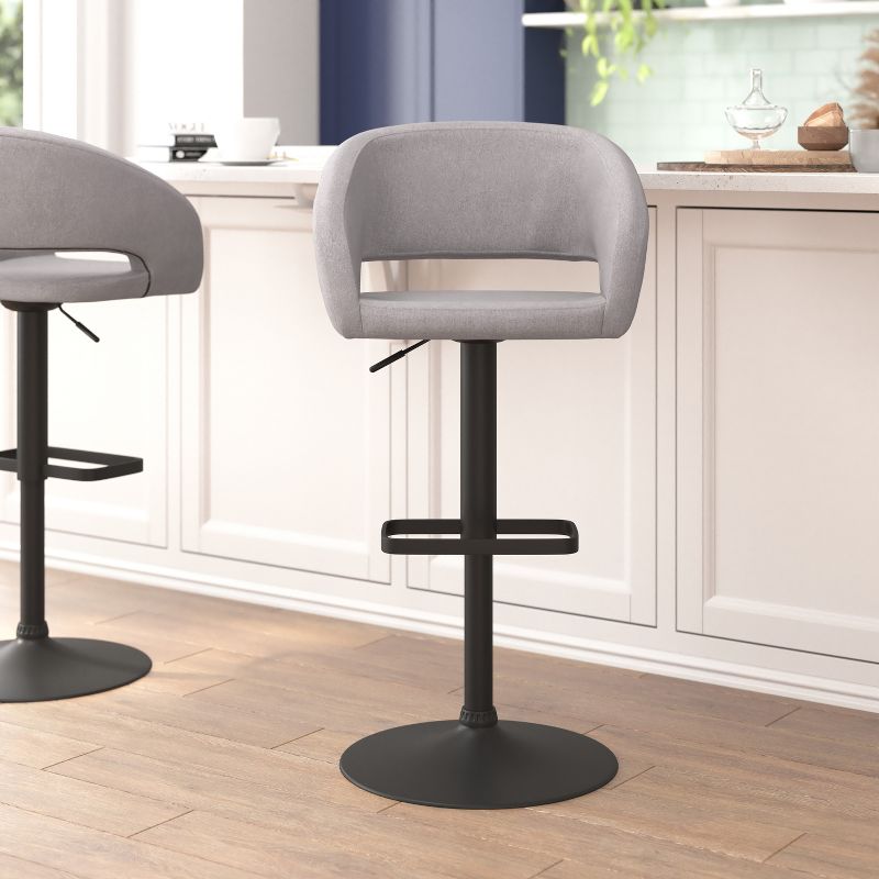 Flash Furniture Contemporary Vinyl Adjustable Height Barstool with Rounded Mid-Back, 3 of 13