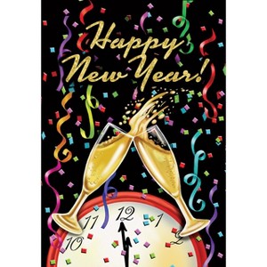 Briarwood Lane Winter New Year's Garden Flag 12x18 For Outdoor Happy New Year For New Year's Garden Flag Flags For Outside - 1 of 4