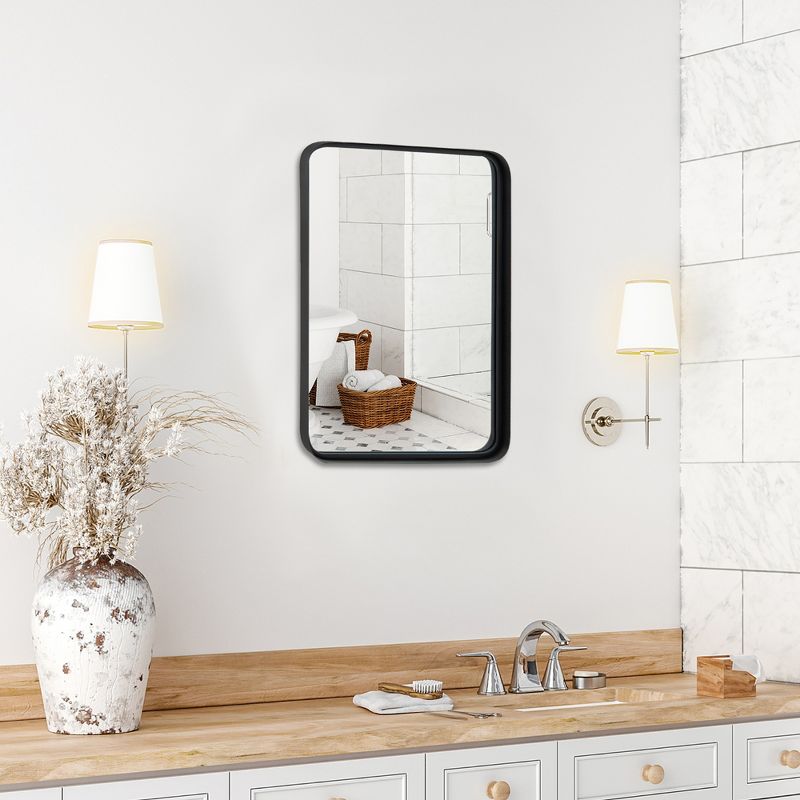 Costway 24''X16''\36''X24''\30''X22''Wall Mount Bathroom Mirror Rectangular Vanity Mirror Vertical Horizontal, 2 of 11