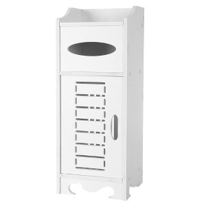 MaseiKar White Bathroom Cabinet with Flip Door, Waterproof Storage Organizer for Bathroom, PVC Wall Mounted/Corner Cabinet, Space-Saving - 1 of 4