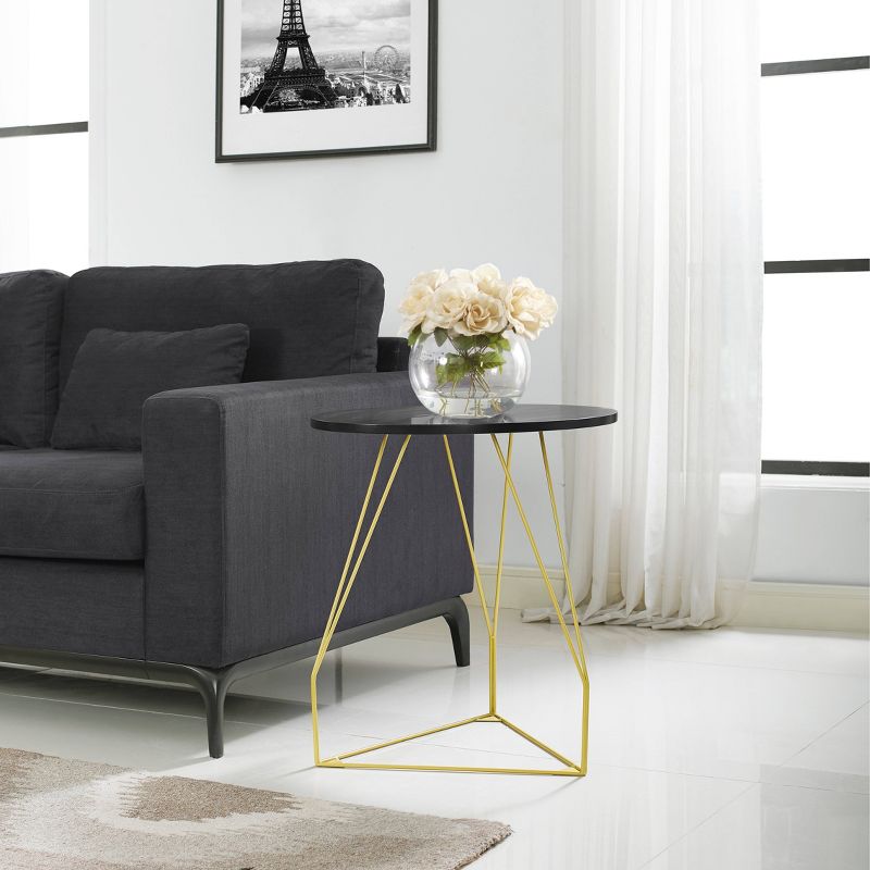 Orlando Accent Table Black/Gold - Finch, 2 of 8