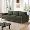Okak Modern Solid Wood Teddy Fabric Futon Sofa for Living Room Bedroom,3-Seat Rest Sofa with Comfy Backrest & Curved Armrest - 2 of 4