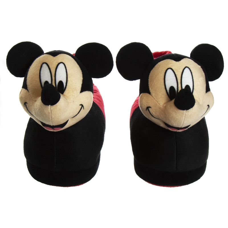 Disney Mickey Mouse 3D slippers - House Shoes Plush Lightweight Warm indoor Comfort Soft Aline - Red/Black 3D (size 5-12 Toddler - Little Kid), 5 of 8