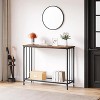 Slim Modern Console Table with Tempered Glass Shelf & Metal Legs, Narrow Entryway Table for Hallway - 4 of 4