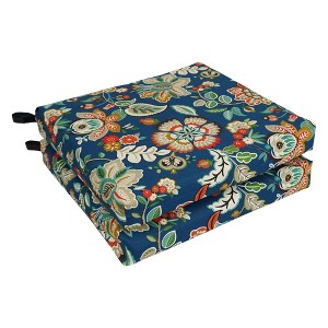 Blazing Needles, 20-inch by 19-inch Patterned Outdoor Spun Polyester Chair Cushions (Set of 2) - 1 of 2