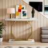 Hommoo 40 Inch Modern Console Table with Faux Marble White - 2 of 4