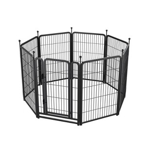 DSVIMOY Dog Playpen 8 Panels, 40" Height Heavy Duty Dog Fence Puppy Pen, Indoor Outdoor Foldable Pet Exercise Pen, Black, 52.4"*52.4"*40" - 1 of 4