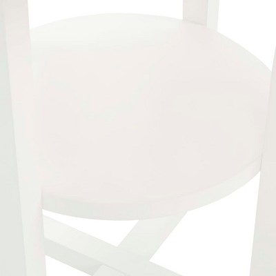 Round Medium Wood and White Oak Accent Table with X-Base