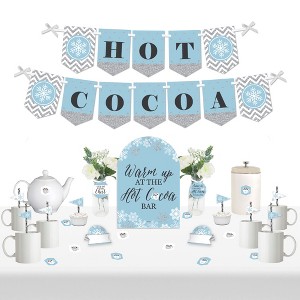 Big Dot of Happiness Winter Wonderland - DIY Snowflake Holiday Party and Winter Wedding Hot Cocoa Signs - Drink Bar Decorations Kit - 50 Pieces - 1 of 4