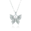 Sterling Silver Crystal Butterfly Pendant Necklace, 18 inches - 2 of 4