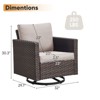 Buenhomino Patio Chairs Wicker Swivel Rocker Set of 2 Heavy Duty Patio Furniture Set Wicker Outdoor Swivel Rocking Chairs for Porch Balcony - 3 of 4