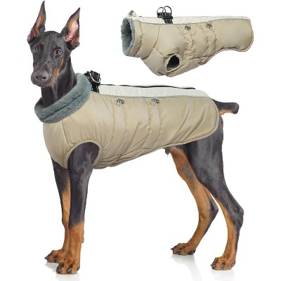 Warm Dog Coat Dog Winter Coat with Thick Fleece,Zippered Dogs Cold Weather Coats,Water-Repellent Windproof Doggy Snow Jacket