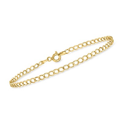Pure Collection by Ross-Simons Italian 3mm 14kt Yellow Gold Curb-Link Bracelet