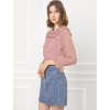Allegra K Women's Ruffle Neck Polka Dot Button Front Sheer Chiffon Blouse - 2 of 4