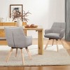 Art Leon Wood and Fabric Accent Dining Chair, Set of 2 - 3 of 4