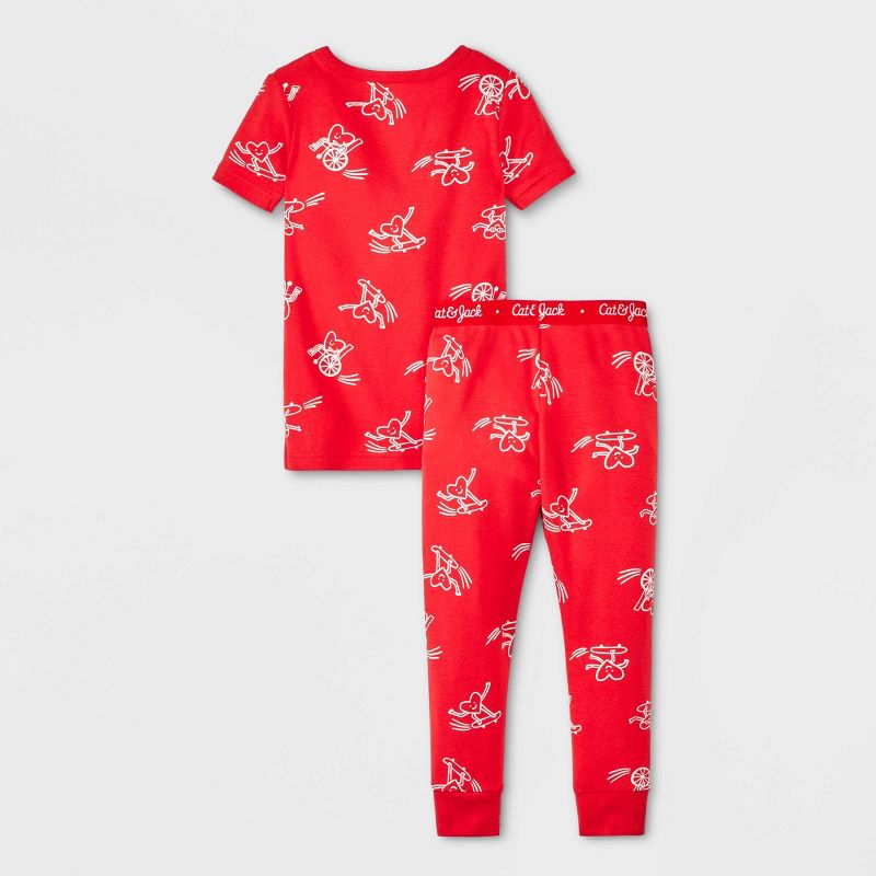 Toddler 2pc Valentine's Heart Printed Pajama Set - Cat &#38; Jack&#8482; Red, 3 of 5