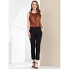 Allegra K Women's Satin Round Neck Sleeveless Work Office Pleated Blouse - 3 of 4