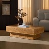 43" Wood Coffee Table,Rectangle Modern Table With Burl Wood Veneer And MDF Pedestal,Coffee Table For Living Room,Apartment-Coolbibila - 2 of 4