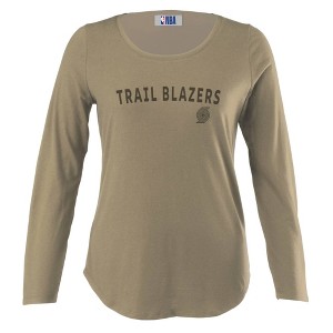 NBA Portland Trail Blazers Women's Long Sleeve Tonal Crew Neck T-Shirt - 1 of 4