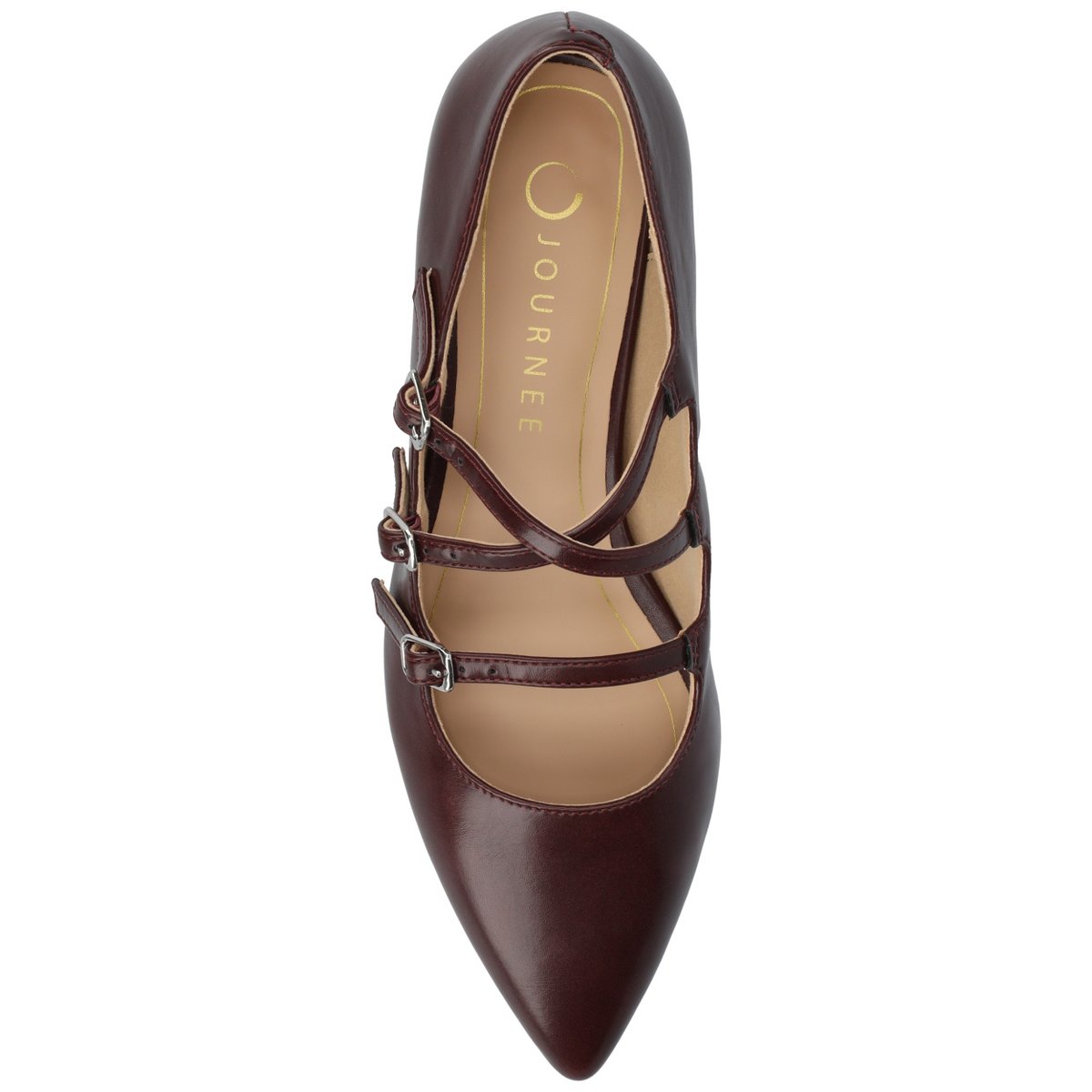 Женские туфли Journee Collection Journee Women's Gretel Multistrap Ballet Pumps, Oxblood 7 — фото 4