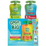 GoGo SqueeZ Big Variety Pack Apple Straw Pear Cinna Van - 42.3oz/10ct