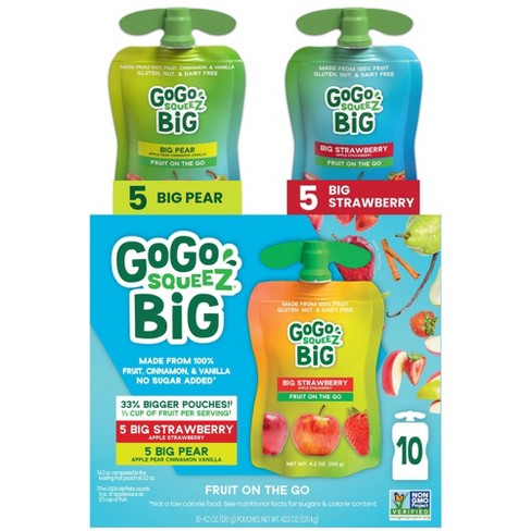 GoGo SqueeZ Big Variety Pack Apple Straw Pear Cinna Van - 42.3oz/10ct - image 1 of 4