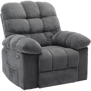 Coucheta 42'' Tall Manual Recliner Chair, Overstuffed Fabric Reclining Chair with Side Pocket, Sturdy Steel Frame Single Sofa for Living Room - 1 of 4