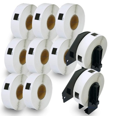 BETCKEY - Compatible Multi-Purpose Address Labels Replacement for Brother DK-1204 Use with Brother QL Label Printers 10 Rolls + 2 Reusable Cartridge