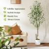 Tall Faux Olive Tree，Tall Faux Olive Tree with White Planter and Green Fake Moss for Home Office Living Room Bedroom Stairs Foyer Decor - 4 of 4