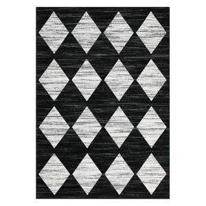 Area Rug with Rubber Backing Machine Washable Rug Trellis Printed Rugs Low Pile Foldable Indoor Carpet for Living Room Bedroom Guest Room Playroom - 1 of 4