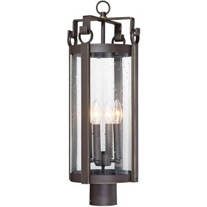 Minka Lavery Industrial Outdoor Post Light Fixture Dakota Bronze 26 1/2" Clear Seeded Glass Shade for Post Exterior Barn House - 1 of 2