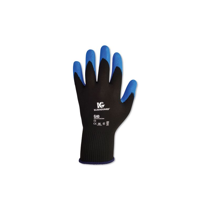 KleenGuard G40 Foam Nitrile Coated Gloves, 230 mm Length, Medium/Size 8, Blue, 12 Pairs, 1 of 7