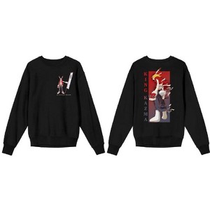 Summer Wars King Kazuma With Banner Crew Neck Long Sleeve Black Adult Sweatshirt - 1 of 4