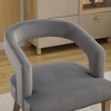 CAVINAS PU Leather Accent Chair with Weathered Solid Wood Legs and Open Back,Upholstered Living Room Chairs,Reading Chairs for Living Room - 4 of 4