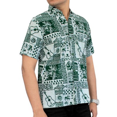 LA LEELA Men's Hawaiian Shirt with Pocket Beach Shirts Casual Short Sleeve Button Down Untuckit Shirts for Men