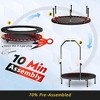 Jump Into Fun 40" Foldable Trampoline With 3-Level Adjustable Foam Handle Silent Stretching, for Kids Adults, Indoor/Outdoor Mini Trampoline - 3 of 4