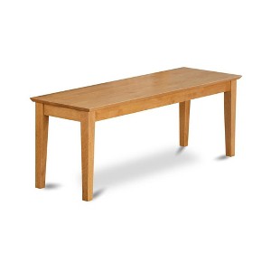 East West Furniture,Capri bench with wood seat in Oak Finish - 1 of 3