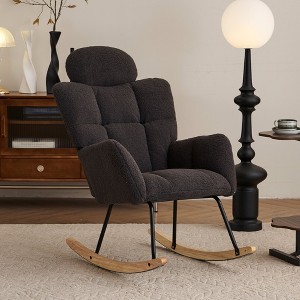 NicBex Accent Chair Rocking Chair with High Backrest and Pillows Mid Century Modern Glider Rocking Chair for Living Room, Bedroom, Offices - 1 of 4