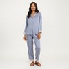 Anna-Kaci Lounge Women's 2-Piece Set Satin Button Front Pajama Top with Lace Trim Sleeves and Matching Elastic Waist Pants - 3 of 4
