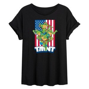 Women's - Teenage Mutant Ninja Turtles - USA Raphael Oversized Graphic T-Shirt - 1 of 4