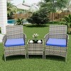 homfan 3 Piece Outdoor Patio Furniture Set, Wicker Bistro Table and Chairs Set, Patio Conversation Sets for Garden Front Porch Backyard Poolside Deck - 3 of 4