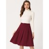 INSPIRE CHIC Women's Belted Waist Casual Knee Length Pleated A-Line Skirt - 3 of 4