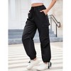 Women Baggy Parachute Pants Casual Cargo Pant Low Waist Loose Pants Multiple Pockets Jogger - 3 of 4