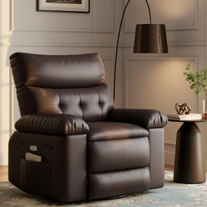 Recliner Chair - PU Leather Recliner for Adults, Manual Lazy Recliner Chair with Overstuffed Comfort Arm - 1 of 4
