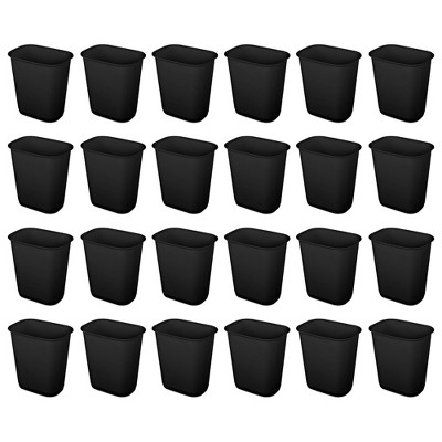 Sterilite 3 Gallon Rectangular Wastebasket Small Home Kitchen or Bathroom Trash Bin, Accommodates 4 Gallon Trash Liner, Black