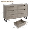 6 Dresser for Bedroom, 47.2" Wide Dresser, Freestanding Vertical Drawer Cabinet with Storage, Wooden Closet Storage Chest for Living Room, Hallway - 2 of 4