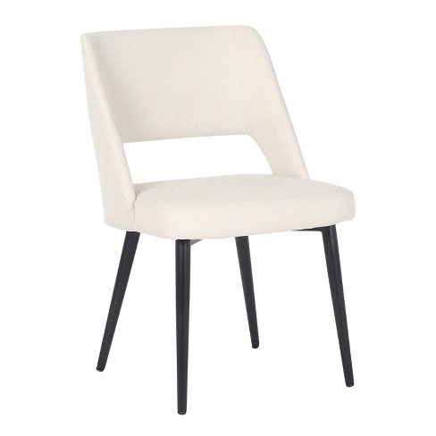 Cream dining outlet chairs black legs