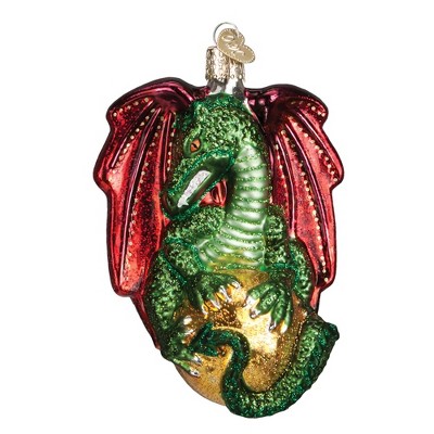 Old World Christmas 5" Old World Christmas Medieval Dragon Glass Ornament #12410