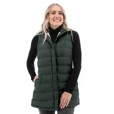 ladies brown puffer vest
