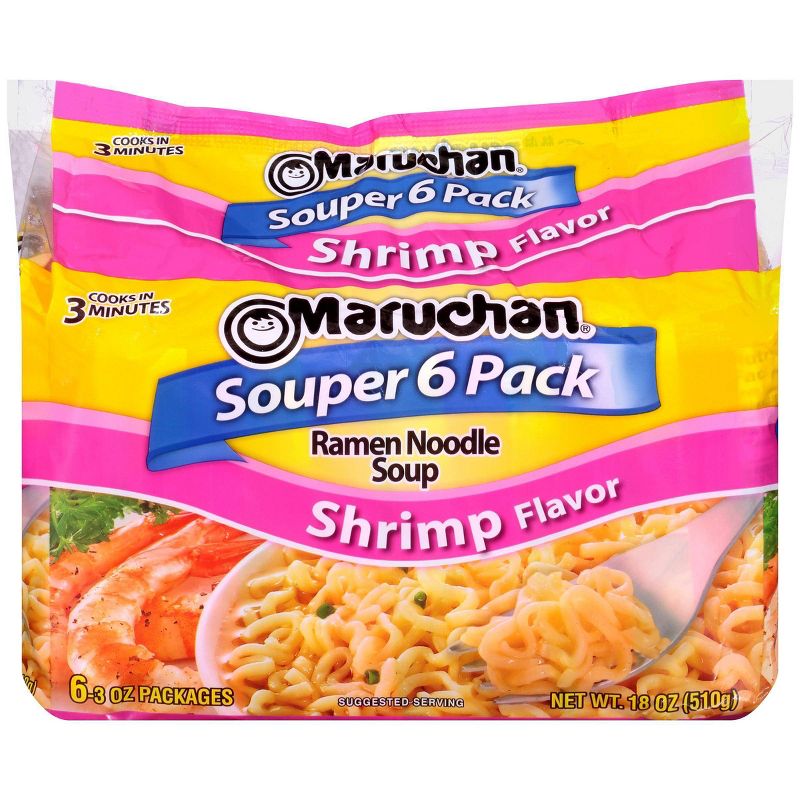 Maruchan Souper 6-Pack Shrimp Ramen Noodle Soup - 18oz/6ct, 3 of 4